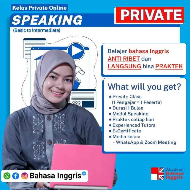 Kelas Online Private Bahasa Inggris Speaking