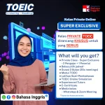 Raih skor TOEIC tinggi untuk karier profesional! Kelas Private Online VVIP 1-on-1, fokus strategi praktis & menjawab dengan akurat. Daftar sekarang!