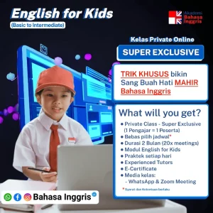 Kelas Private - English for Kids - Online Super Exclusive