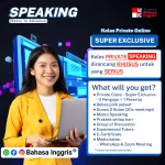 Capek belajar tapi nggak lancar? Kuasai Speaking dalam 2 bulan dengan Kelas Private VVIP 1-on-1! Jadwal fleksibel & bimbingan tutor spesialis.